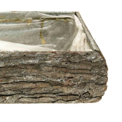 Floristik24 Augalų dėžutė iš medžio dekoratyvinio augalo dubenėlio su žieve 33×15×7cm