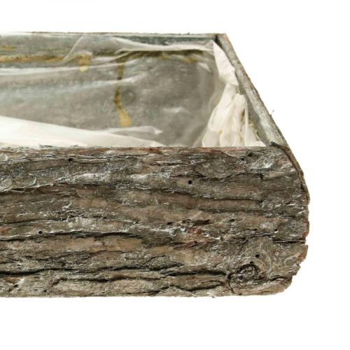 daiktų Augalų dėžutė iš medžio dekoratyvinio augalo dubenėlio su žieve 33×15×7cm