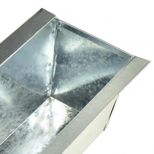 Floristik24 Augalų dėžutė gėlių dėžutė metalinė sidabrinė 38x9,5x5cm