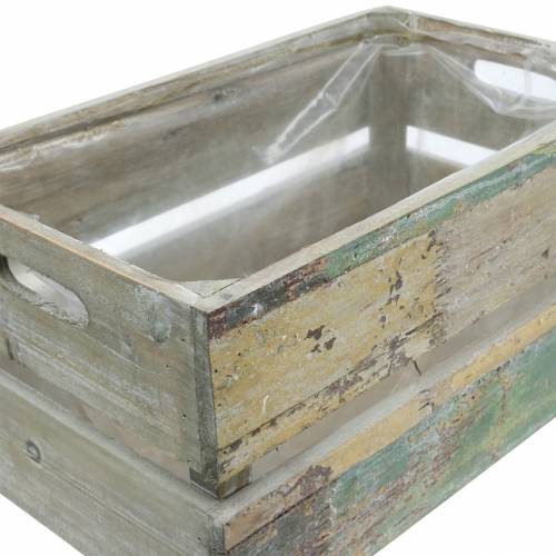 Floristik24 Sodinamosios medinės dėžės 45/39 / 34,5cm 3vnt