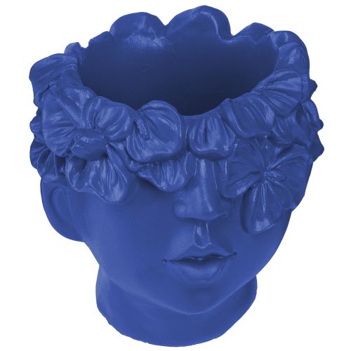 daiktų Plant Head Polyresin Bust Planter Mėlyna 13,5×13×14cm