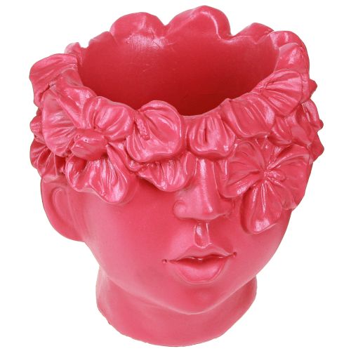 daiktų Plant Head Polyresin Bust Planter Rožinė 13,5×13×14cm