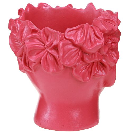 daiktų Plant Head Polyresin Bust Planter Rožinė 13,5×13×14cm