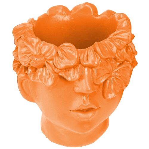 daiktų Augalų galvutė Planter Bust Augalų vazonas Oranžinis 13,5 × 13 × 14 cm