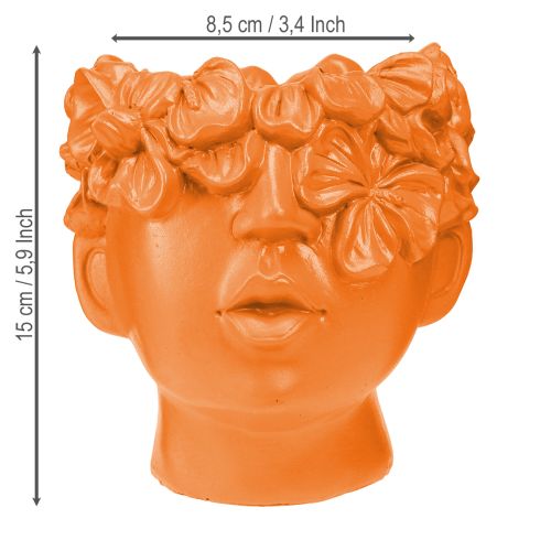 daiktų Augalų galvutė Planter Bust Augalų vazonas Oranžinis 13,5 × 13 × 14 cm