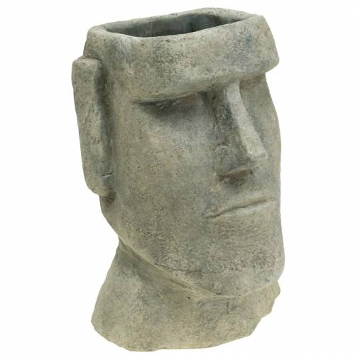 Floristik24 Augalo galvutė Moai bust pilka H28cm