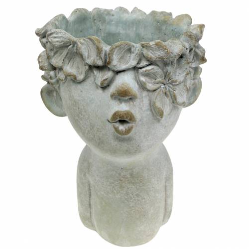 Floristik24 Augalo galvos biustas iš akmens liejimo Ø17,5cm H26cm