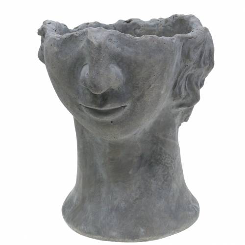 Floristik24 Augalų galvos biustas pagamintas iš betono, skirtas sodinti pilkai H23,5 cm