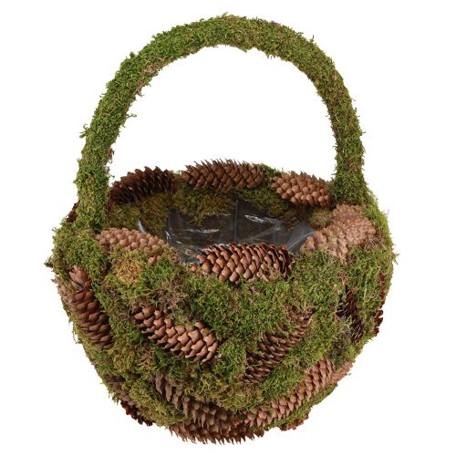 daiktų Augalų krepšelis samanų eglių spurgų krepšelis su rankena Ø32cm H42cm