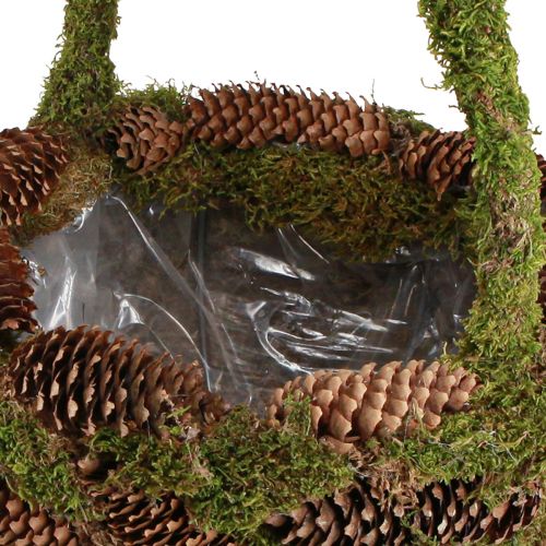 daiktų Augalų krepšelis samanų eglių spurgų krepšelis su rankena Ø32cm H42cm