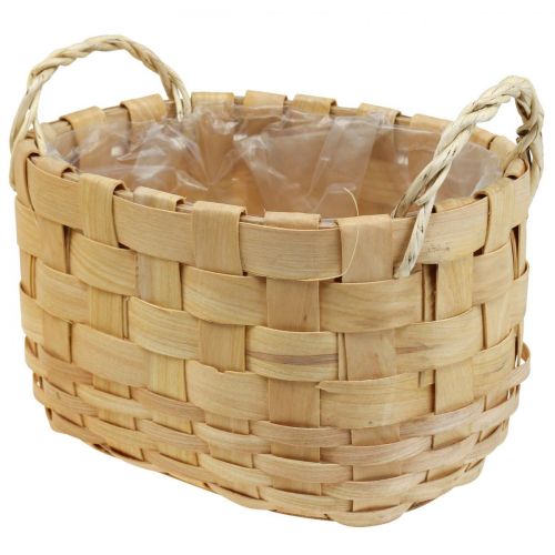 daiktų Augalų krepšelio vazonėlis su rankenėlėmis gamta 22/27/33cm rinkinys 3