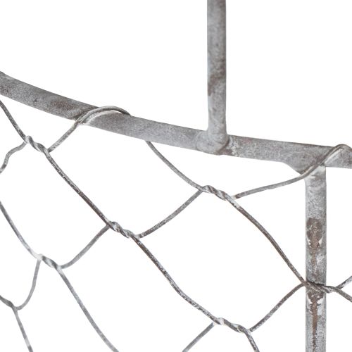 daiktų Augalų krepšelis su įdėklu, vielinis krepšelis, vazonas, pavasario sidabro spalvos, baltai dažytas, shabby chic spalvos, Ø22 cm, aukštis 17,5 cm