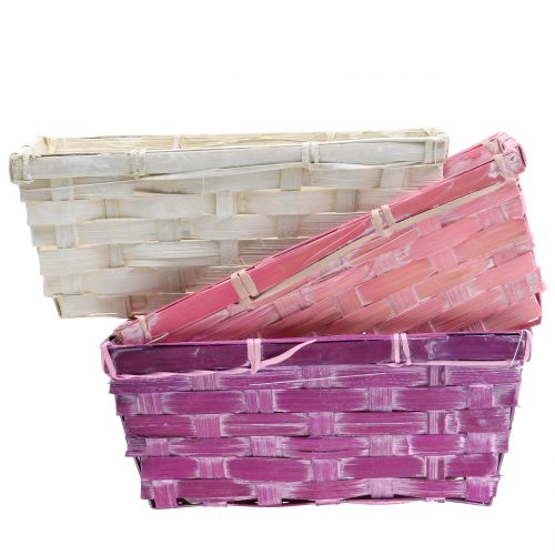 daiktų Skiedrų krepšelis kvadratinis violetinis/baltas/rožinis 8 vnt