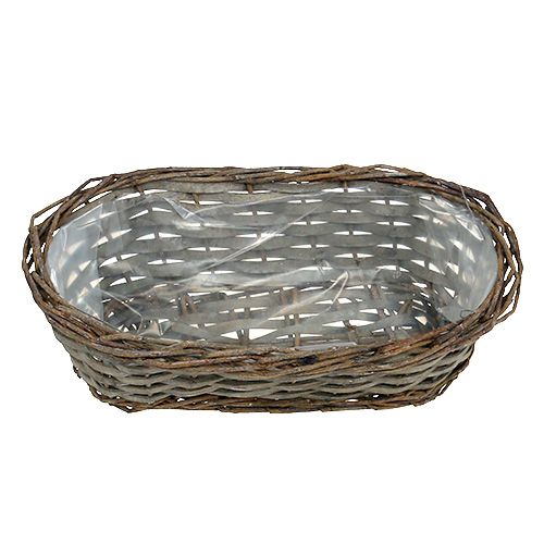 Floristik24 Augalų krepšelis ovalus pilkas 30cm x 15cm x 10cm 1vnt