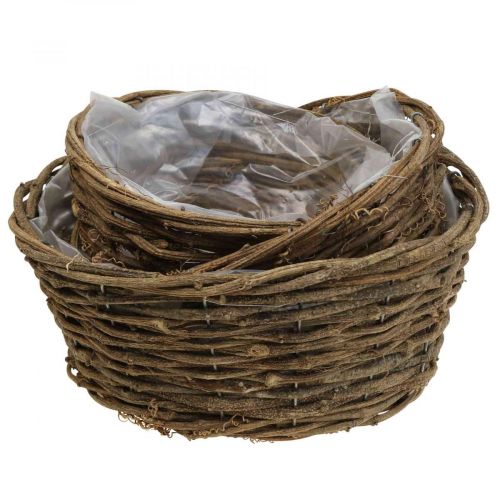 Floristik24 Augalų krepšelis gėlių vazonas kaimiškų vynmedžių Ø20/25/28cm rinkinys iš 3