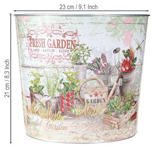 daiktų Vazonas vazonui apvalus metalinis Fresh Garden H21cm