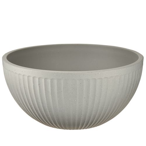 Augalų vazonas, plastikinis, pilkas, margas dubuo su grioveliais, Ø30 cm