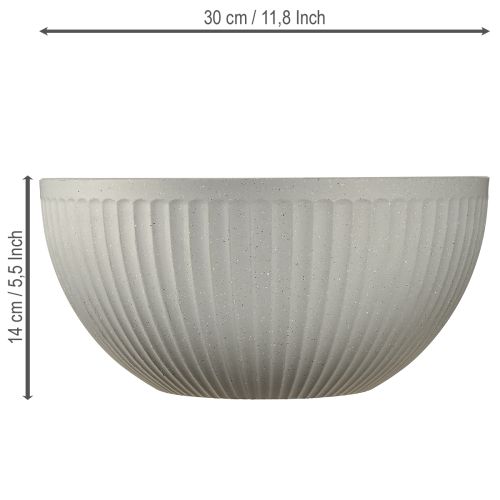 daiktų Augalų vazonas, plastikinis, pilkas, margas dubuo su grioveliais, Ø30 cm