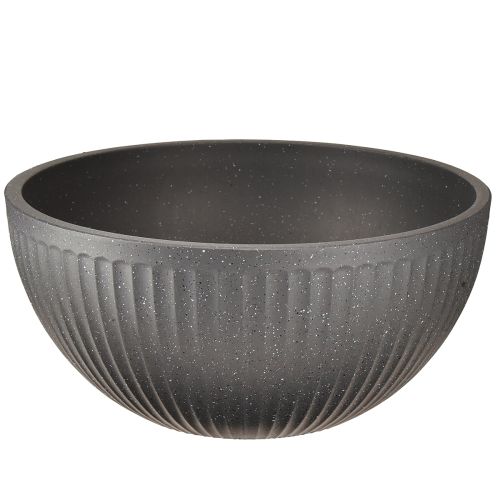Augalų vazonas, plastikinis dubuo su grioveliais, antracito spalvos, Ø30 cm