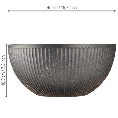 daiktų Augalų vazonas-dubuo, plastikinis, antracito spalvos, Ø40 cm, aukštis 18,5 cm