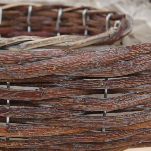 Floristik24 Augalų žiedas Augalų dubuo mediena natūrali pilka Ø30/35cm rinkinys 2vnt