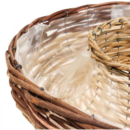 Floristik24 Augalo žiedas iš gluosnio, augalo dubuo Ø44/38cm rinkinyje 2