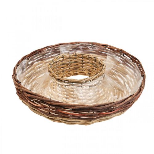 Floristik24 Augalo žiedas iš gluosnio, augalo dubuo Ø44/38cm rinkinyje 2