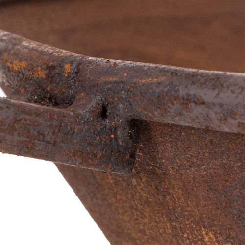 Sodinimui skirtas padėklas, rūdžių spalvos keptuvė su rankena, metalinis vazonas, Ø31cm | Floristik24.lt