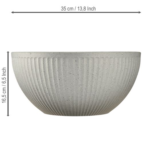 daiktų Gėlių dubuo, margas pilkas plastikinis, Ø35 cm, aukštis16,5 cm