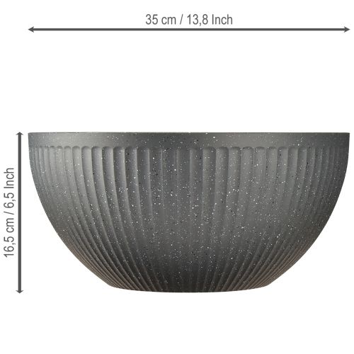 daiktų Augalų vazonas, plastikinis, antracito spalvos, Ø35cm, aukštis16.5cm