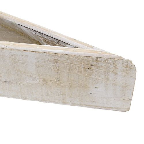 Floristik24 Sėjamosios dubuo iš medžio baltos spalvos 79cm x 14cm x 7,5cm
