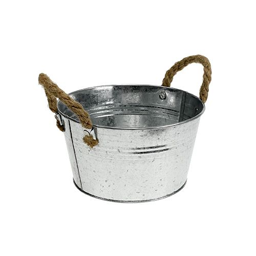 Floristik24 Sodinamosios dubuo iš lakštinio metalo sidabro Ø18cm H10cm
