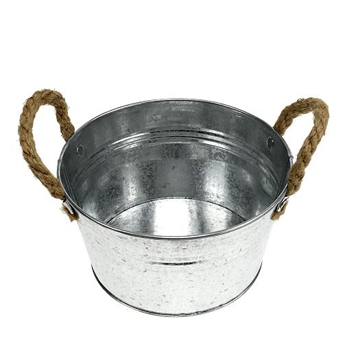 Floristik24 Sodinamosios dubuo iš lakštinio metalo sidabro Ø18cm H10cm