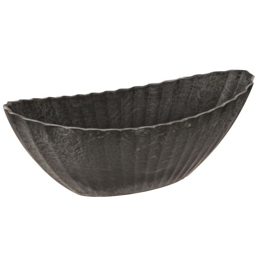 Augalų vazonas su grioveliais, sodinimo valtelė, antracito spalvos, 24 cm