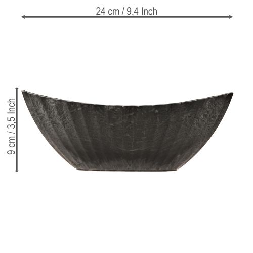 Floristik24 Augalų vazonas su grioveliais, sodinimo valtelė, antracito spalvos, 24 cm