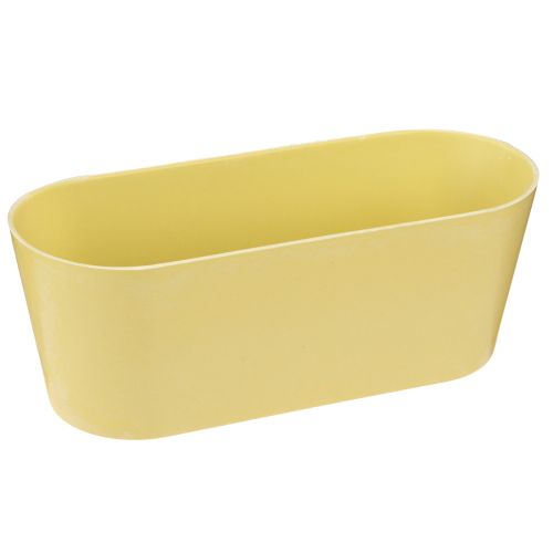 Floristik24 Augalų dubuo ovalus dekoratyvinis dubuo plastikinis geltonas 27×11×10cm 3vnt