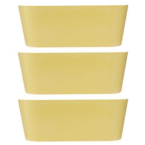 daiktų Augalų dubuo ovalus dekoratyvinis dubuo plastikinis geltonas 27×11×10cm 3vnt