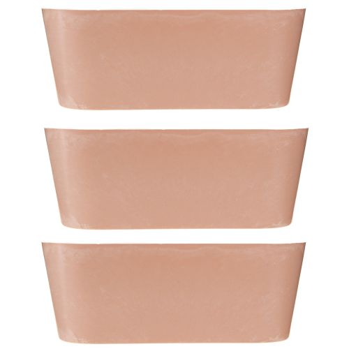 daiktų Augalų dubuo ovalus dekoratyvinis dubuo plastikinis rožinis rudas 27×11×10cm 3vnt