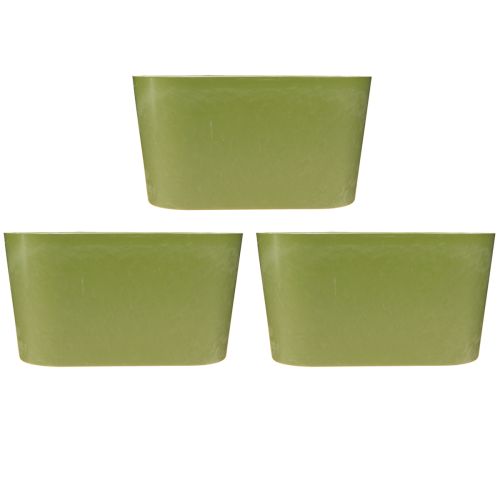 daiktų Augalų dubuo ovalus žalias dubuo plastikinis 20×10×11cm 3vnt
