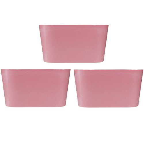 daiktų Augalų dubuo ovalus rožinis dekoratyvinis dubuo plastikinis 20×10×11cm 3vnt