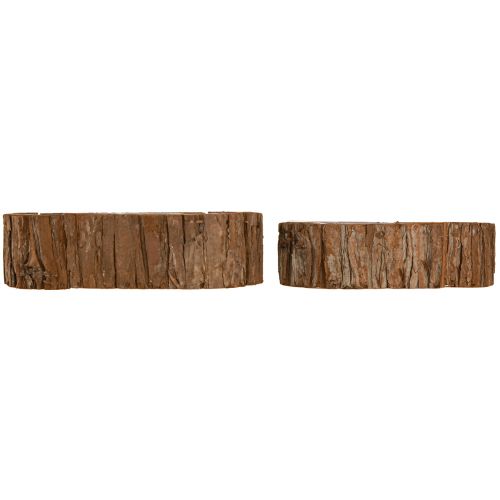 daiktų Augalų dubuo ovalus natūralios žievės 30,5 × 15 cm / 24 × 11 cm rinkinys iš 2