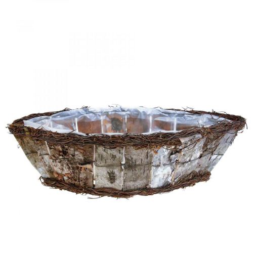 daiktų Augalų dubuo ovalus jardiniere beržo žievės vynmedžiai 36x13x12cm