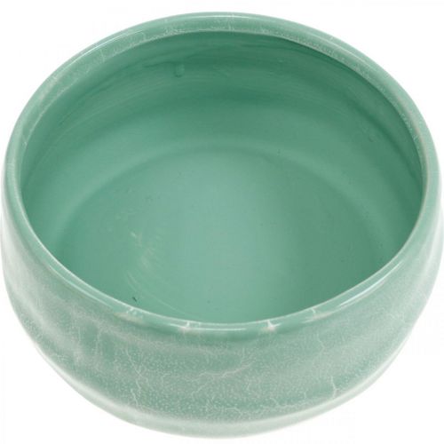 Floristik24 Augalų dubuo su krepšelio raštu, keramikos apdaila, apvalus išdėstymo dubuo Ø16cm H7,5cm