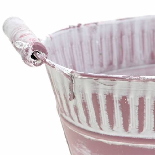 Floristik24 Sodinimo dubuo ovalus alyvinis baltas skalbtas 28cm x 17cm H12cm