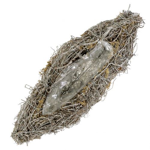 Floristik24 Sodinimo laivas pagamintas iš vynmedžio baltas skalbtas 40cm x 13cm