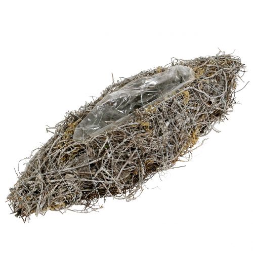 Floristik24 Sodinimo laivas pagamintas iš vynmedžio baltas skalbtas 40cm x 13cm