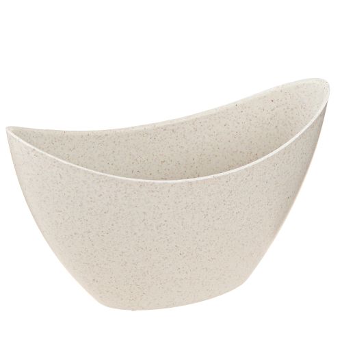 Floristik24 Augalinės valties dekoratyvinis dubuo plastikinis smėlio spalvos 20×9cm A12cm 3vnt