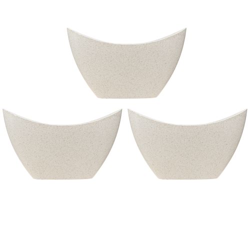 daiktų Augalinės valties dekoratyvinis dubuo plastikinis smėlio spalvos 20×9cm A12cm 3vnt