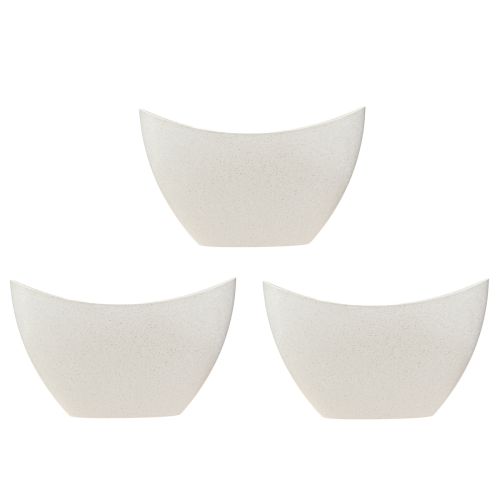 daiktų Augalinės valties plastikinis dubuo smėlio spalvos 24×10×15cm 3vnt