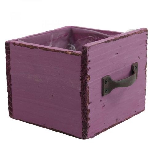 Floristik24 Augalų stalčius medinė dekoratyvinė augalų dėžutė violetinė 12,5cm